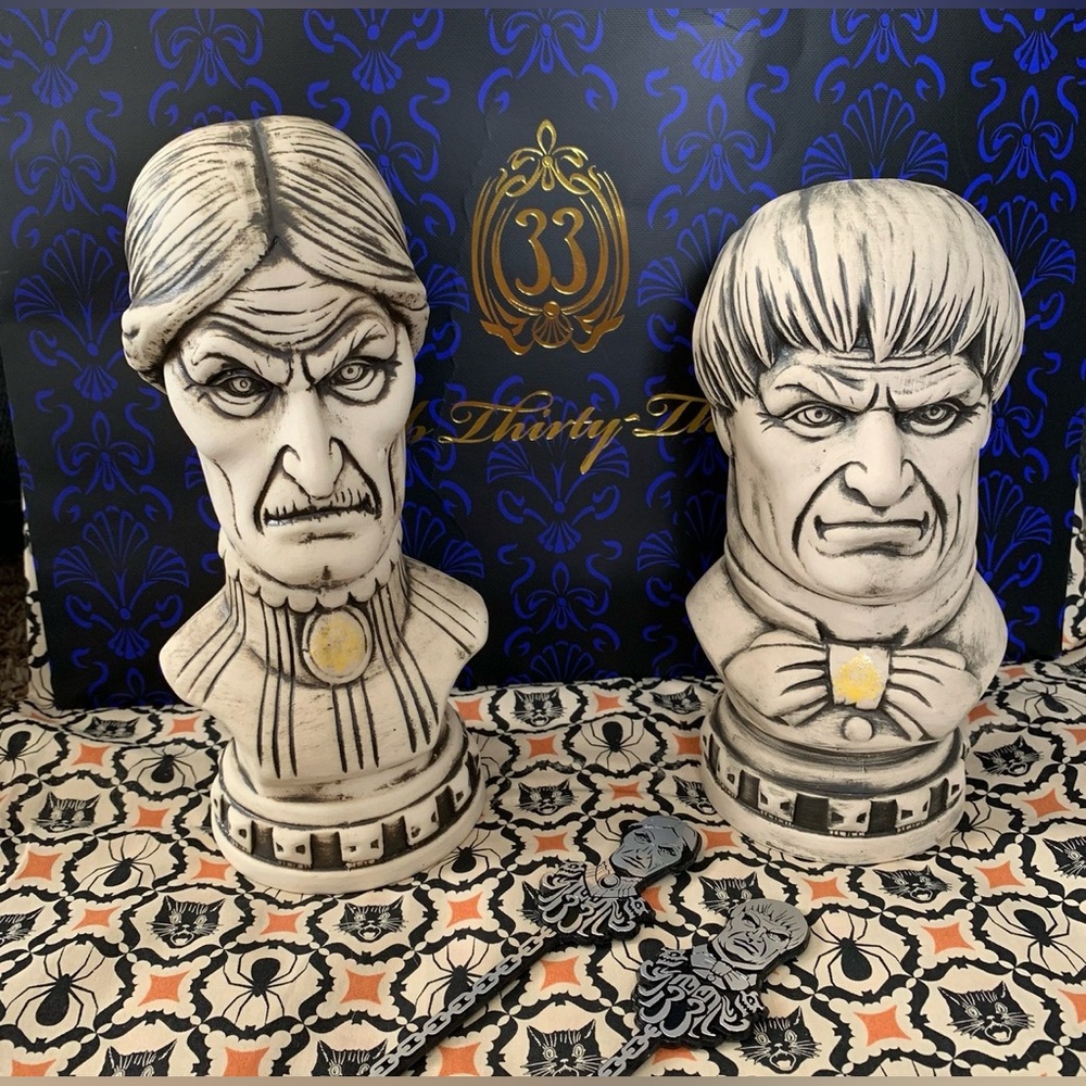 CLUB 33 HAUNTED MANSION 50th ANNIVERSARY BUST TIKI MUGS CUP SWIZZLES COASTERS - Picture 3 of 8